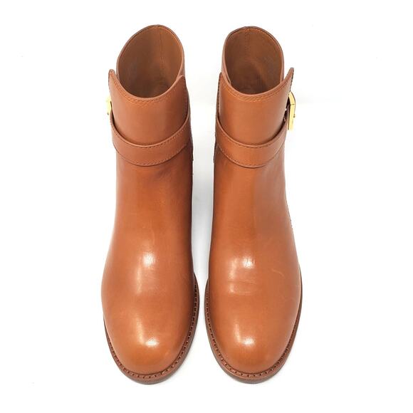Tory Burch Brooke Ankle Bootie Boots Calf Leather Tan Brown 52660 Size US 7 M - Picture 6 of 10
